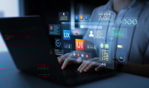 Holographic UI-UX design display